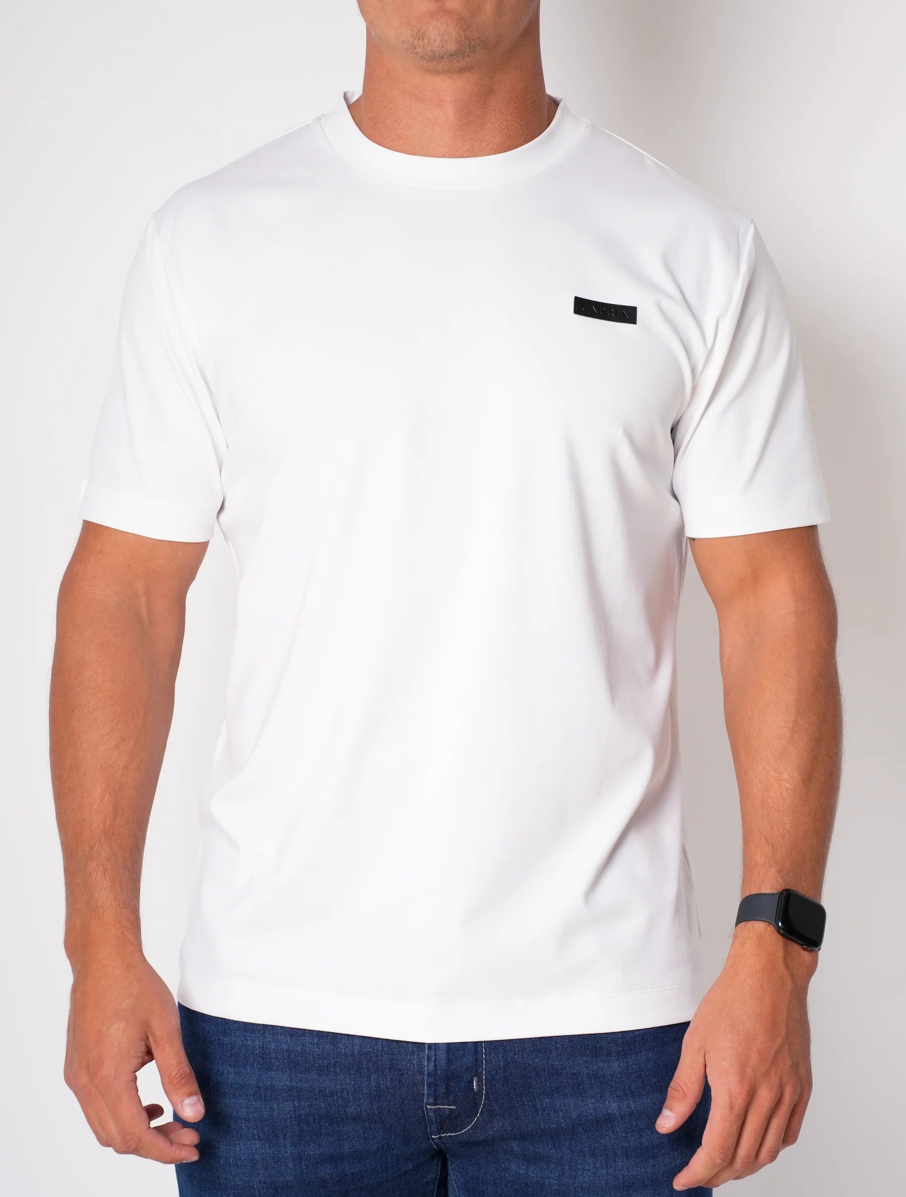 Capria Leather Badge T Shirt - White